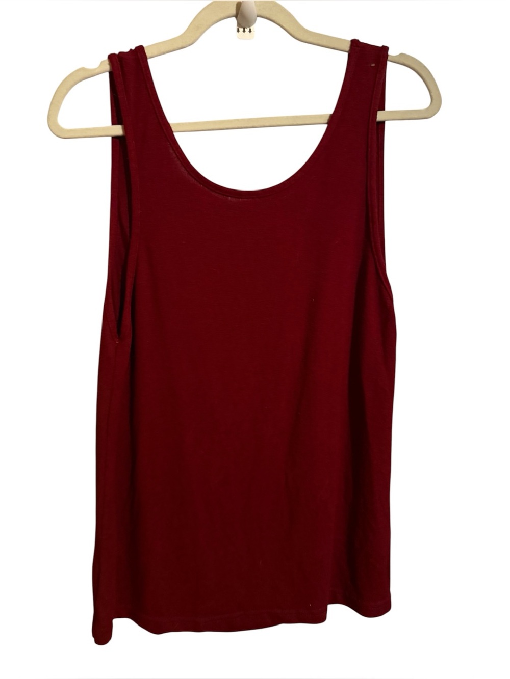 Zyia burgundy workout activewear yoga exercise running tank ladies large scoop